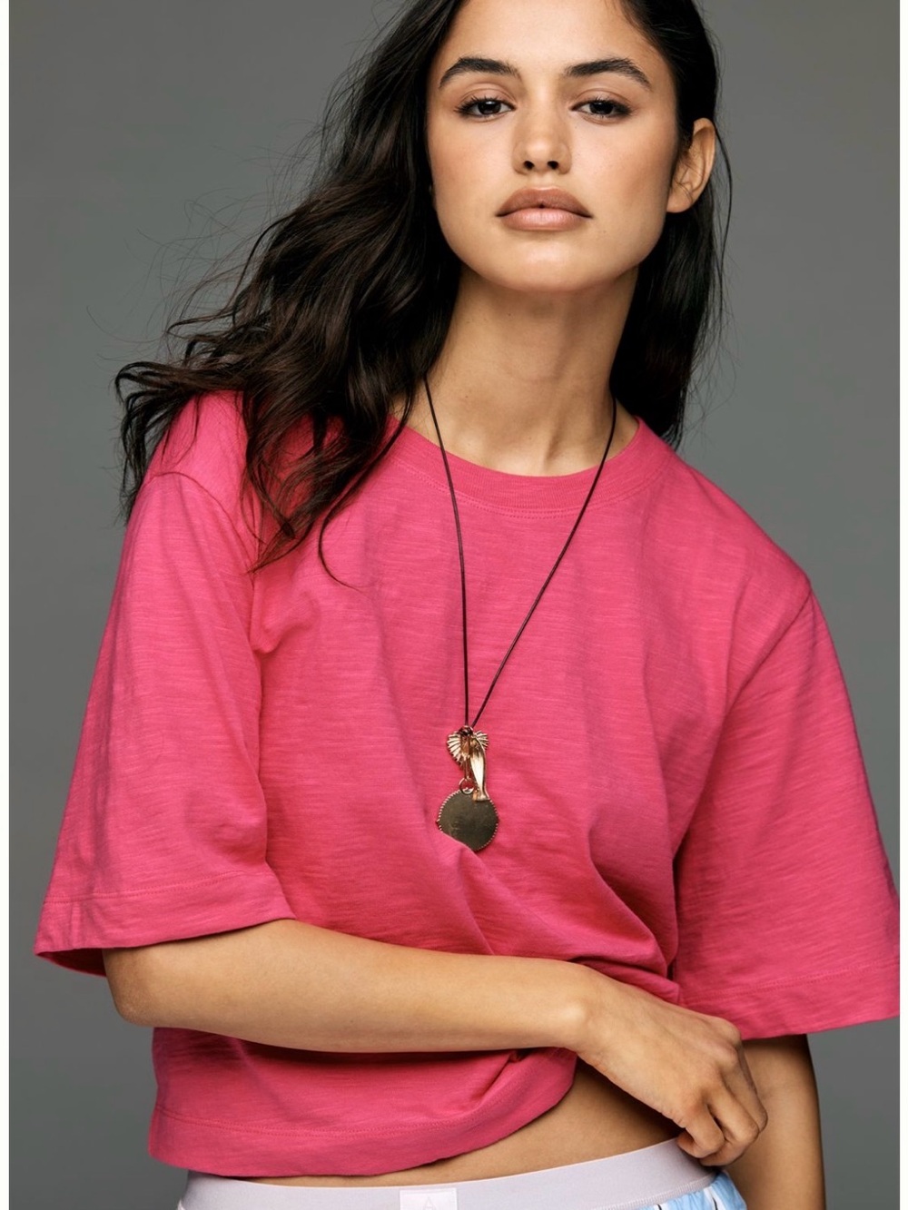Maeve Corey Cotton Boxy Tee Beetroot Purple